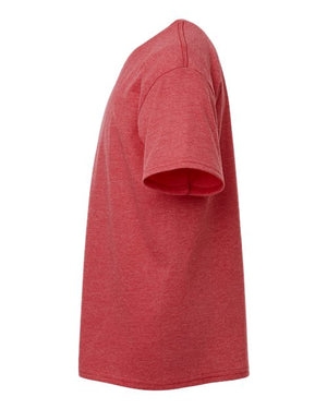 COLOR_NAME=Heather Red | COLOR_HEX=#BF0D3E | IMAGE_TYPE=side | SKU=64000B
