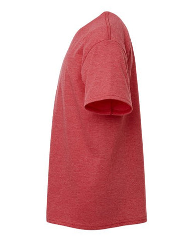 COLOR_NAME=Heather Red | COLOR_HEX=#BF0D3E | IMAGE_TYPE=side | SKU=64000B