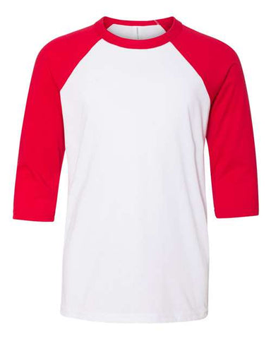 Youth Three-Quarter Sleeve Baseball Tee - 3200Y